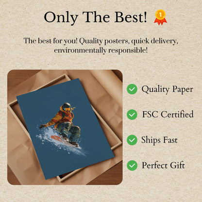 Dynamic Snowboarding Mountain Rush Poster