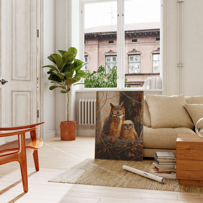 Affiche Famille de la Chouette à Cornes