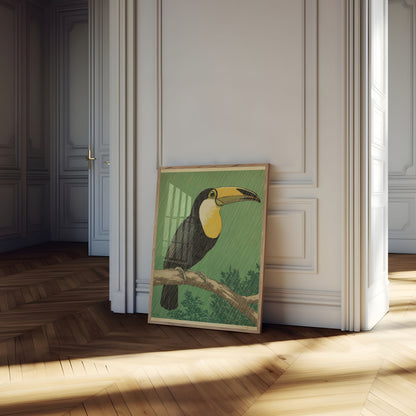 Toucan dans l'affiche de la forêt tropicale humide