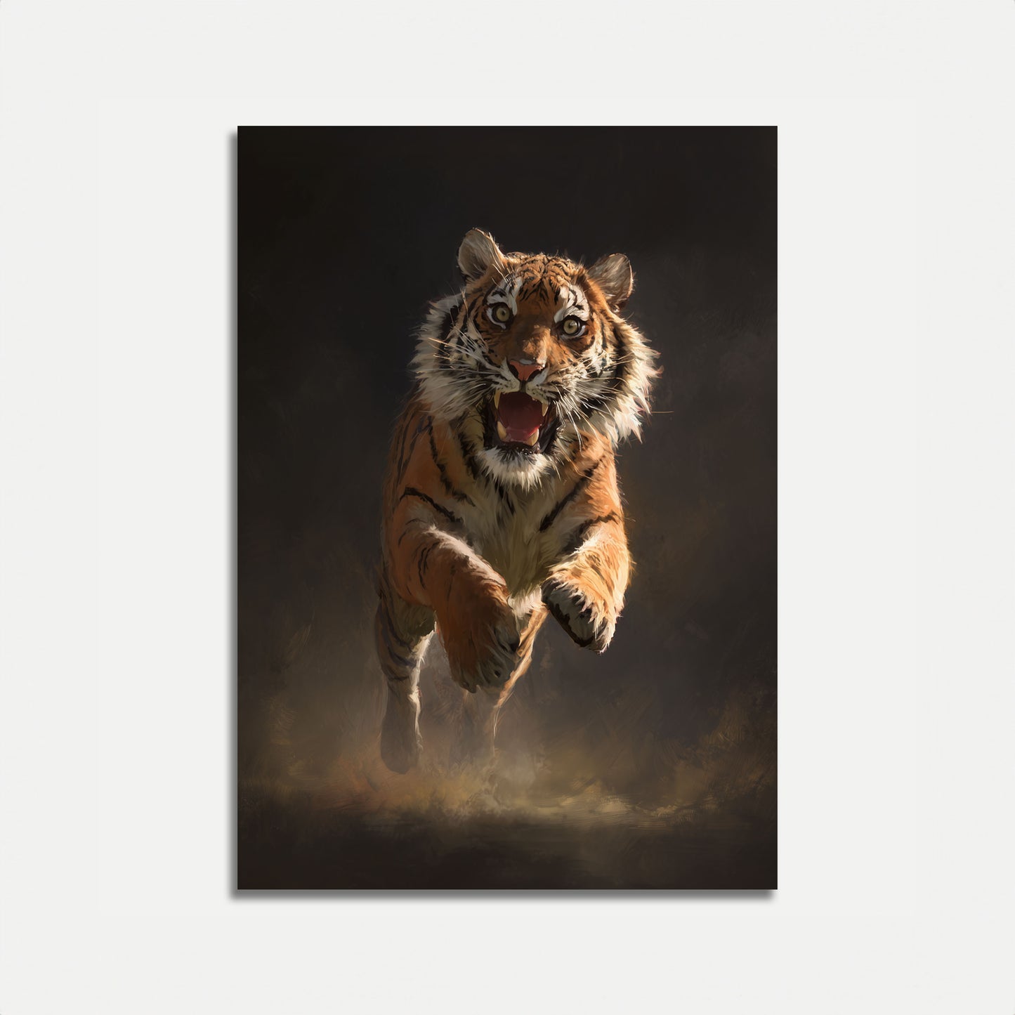 Póster del salto del tigre feroz