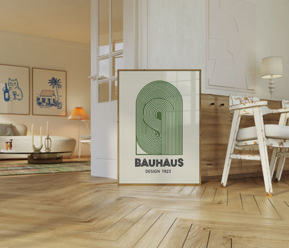 Bauhaus Green Abstract Design Poster
