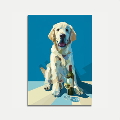 Póster de vino y compañía canina