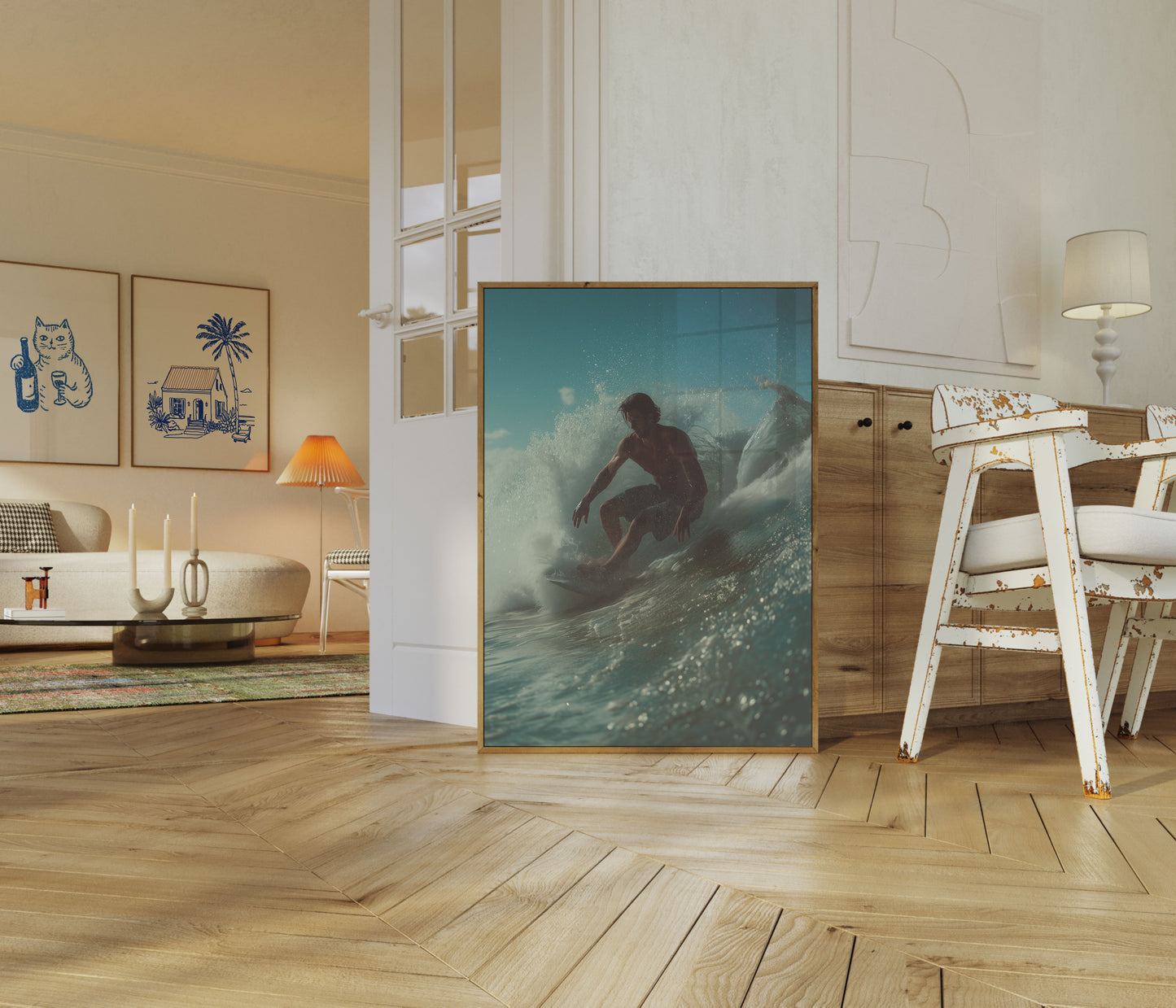 Wave Rider in Blue Surge Poster