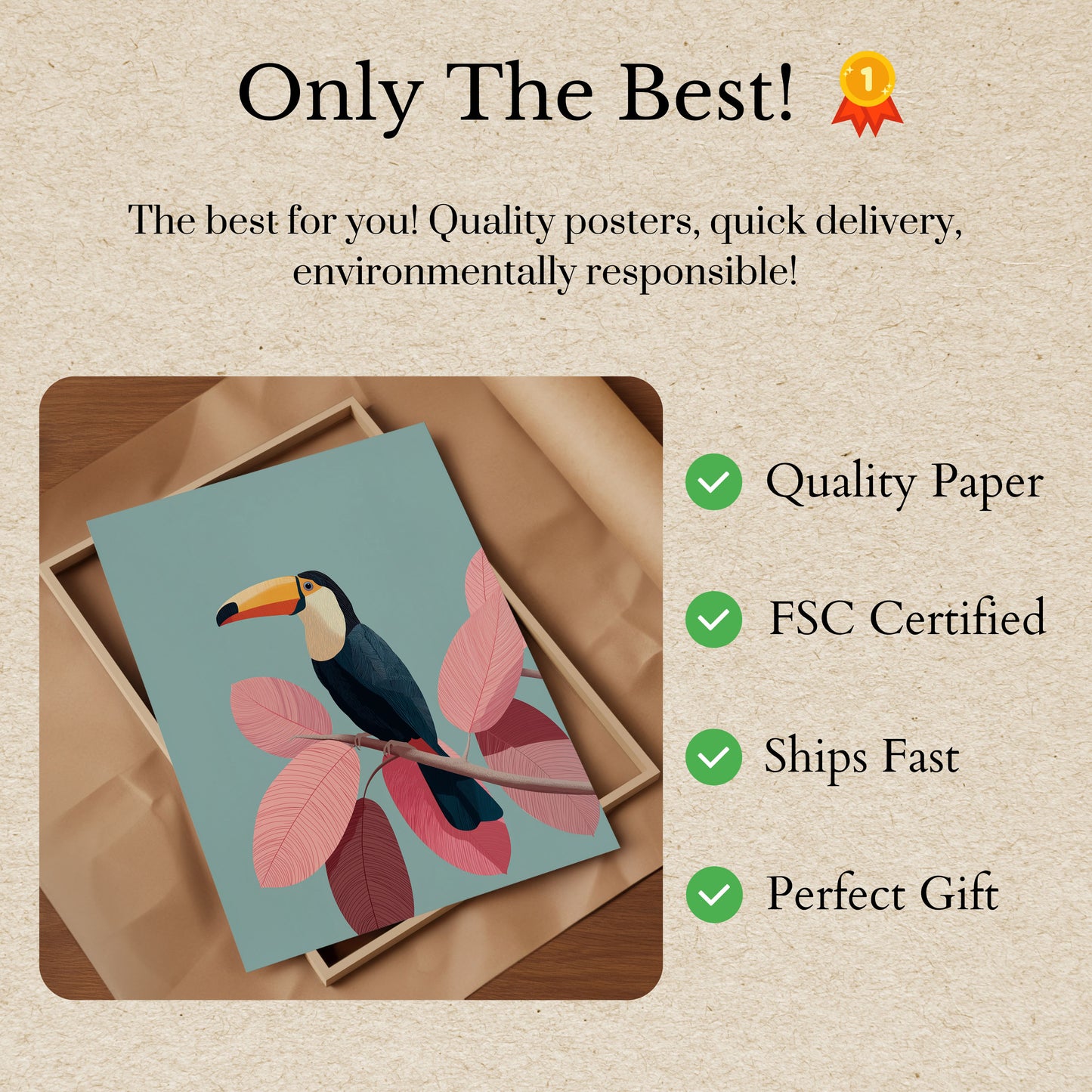 Colorful Tropical Toucan Poster