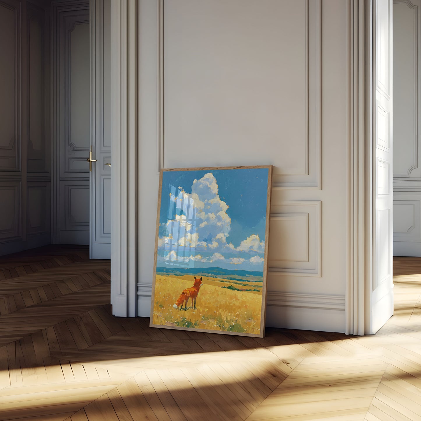 Red Fox in Golden Fields Poster