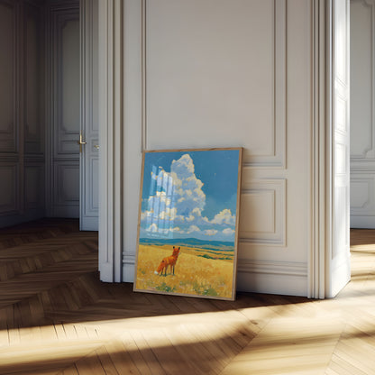 Red Fox in Golden Fields Poster