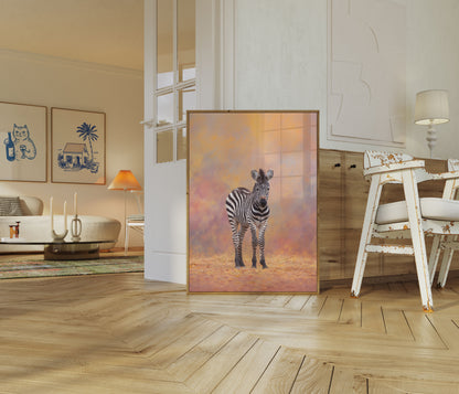 Póster de la hora dorada de la cebra solitaria