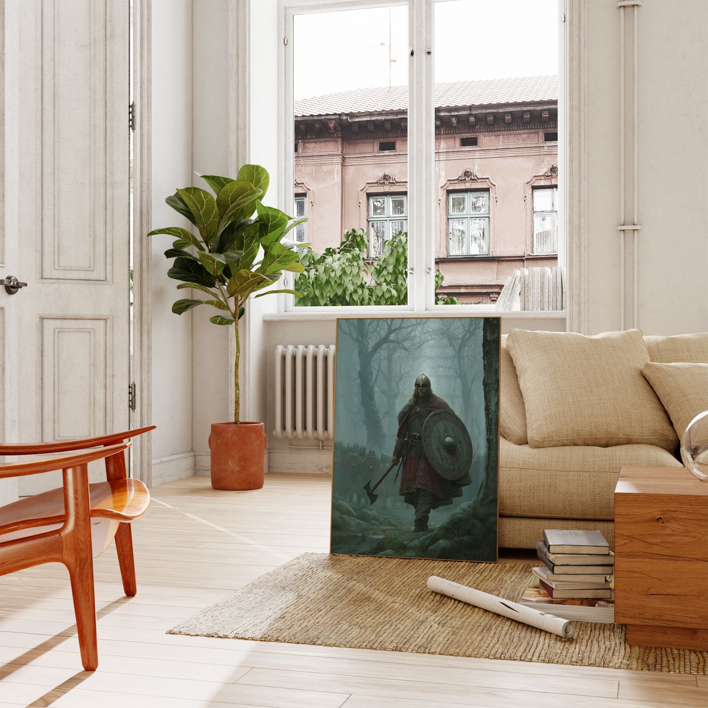 Viking Warrior Forest Poster