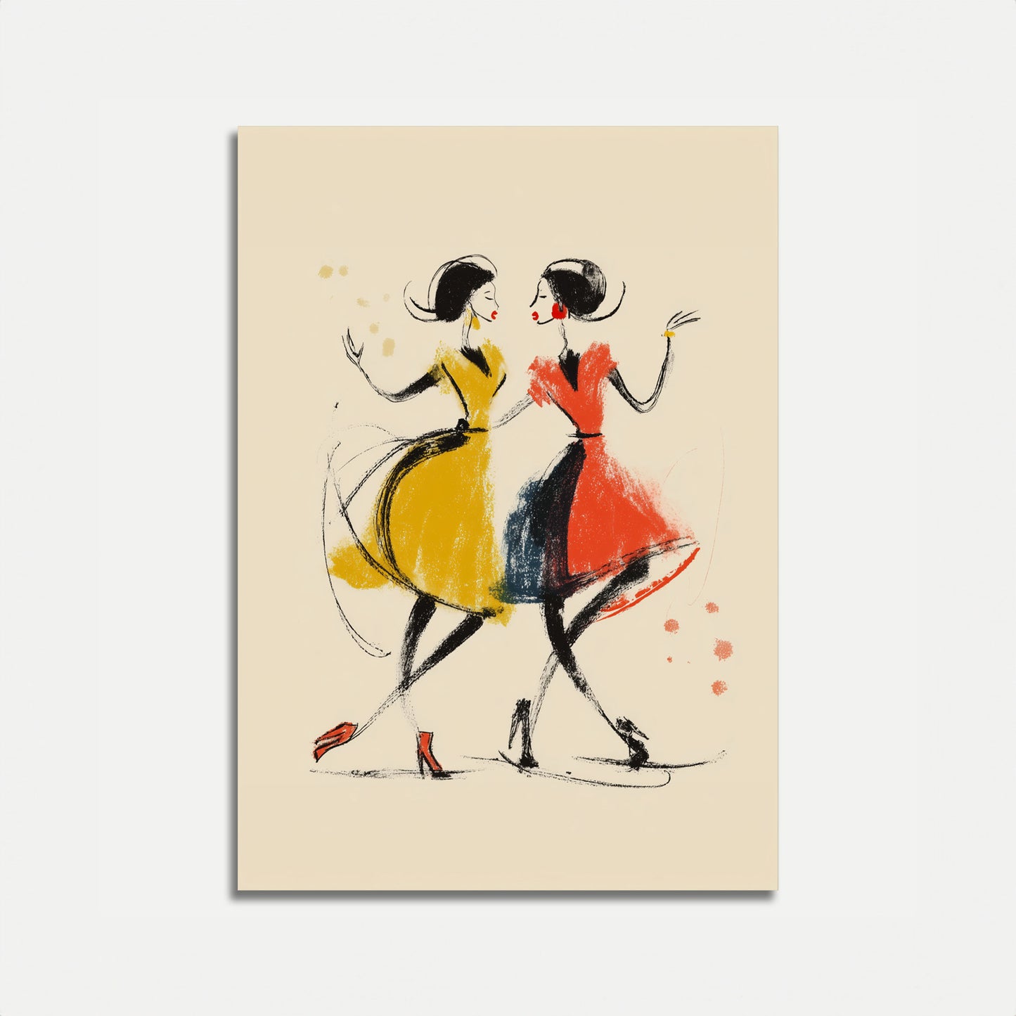Póster retro de bailarinas