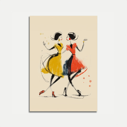 Dancing Ladies Retro Poster