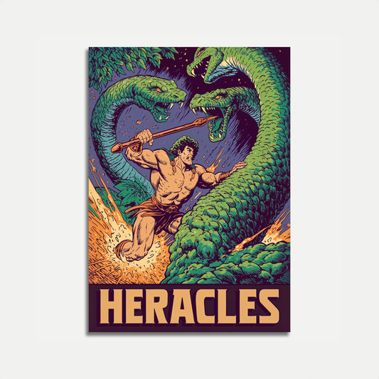 Póster de Heracles contra las Serpientes