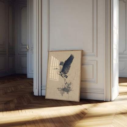 Póster de Garza Azul Grande Despegando