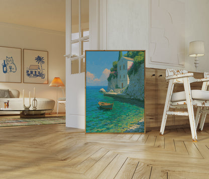 Mediterrane Villa Küstenplakat