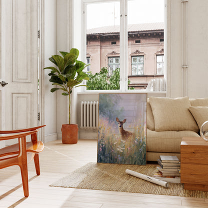 Deer in Wildflower Meadow Poster
