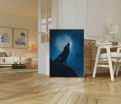 Poster del Lupo che Ulula alla Luna