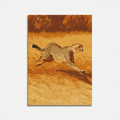 Plakat Gepard Biegnący Przez Sawannę