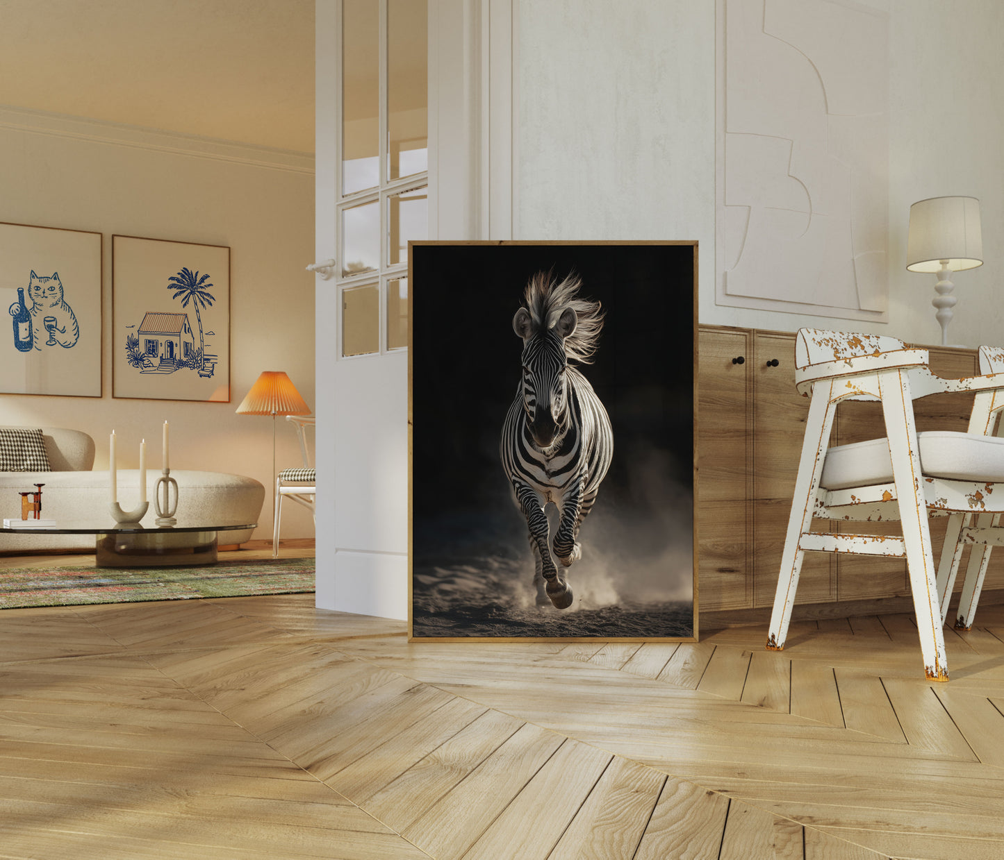 Dust Dancing Zebra Poster