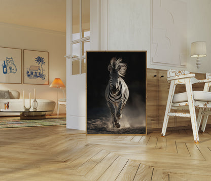 Dust Dancing Zebra Poster