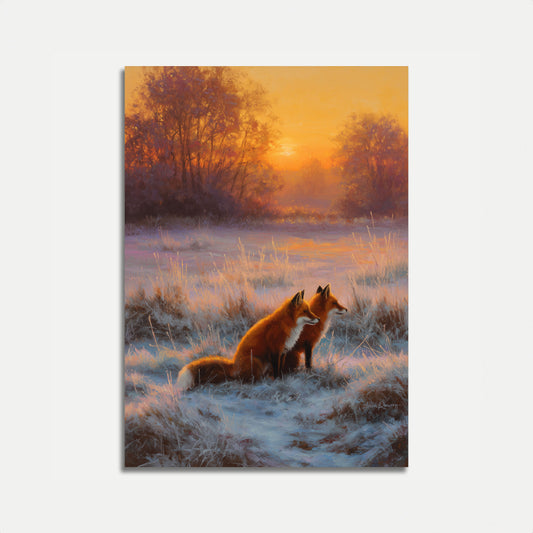 Poster Volpi Invernali nel Prato Ghiacciato