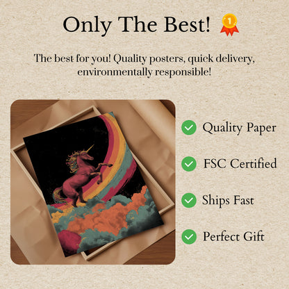 Regnbue Enhjørning Drømmeplakat