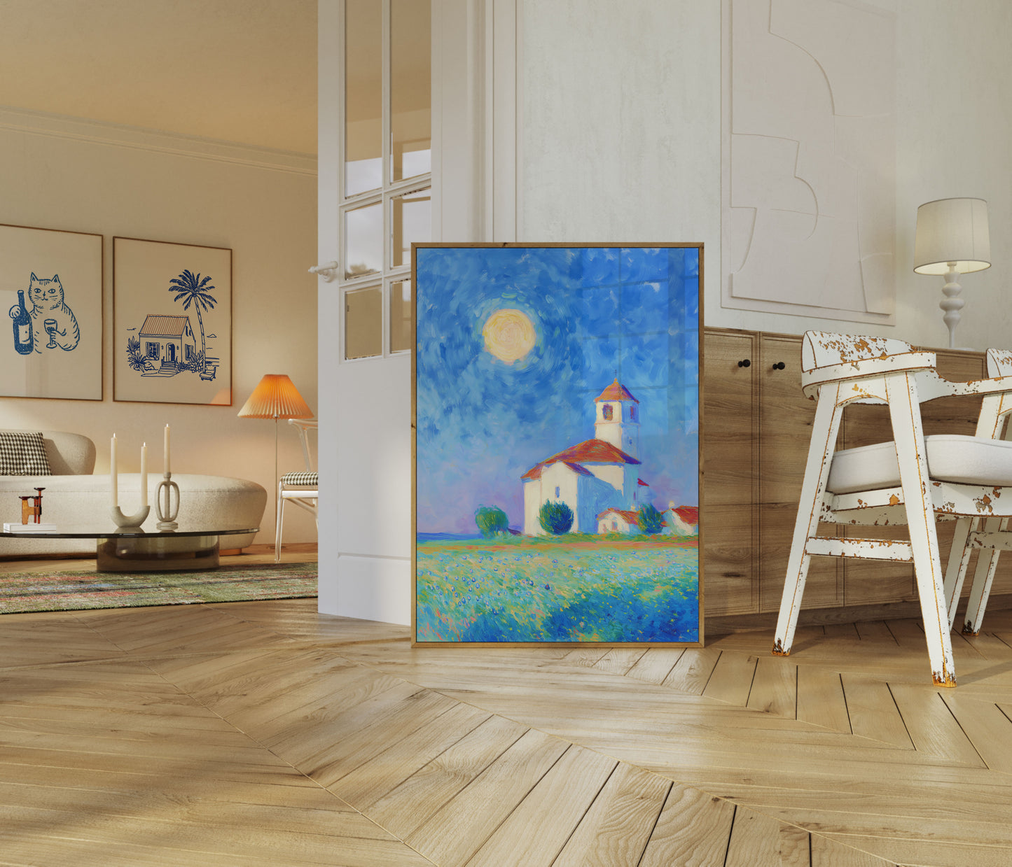 Mediterranean Moonlight Church Poster