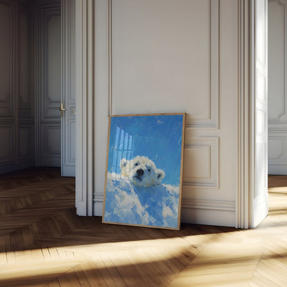 White Polar Bear Portrait Poster