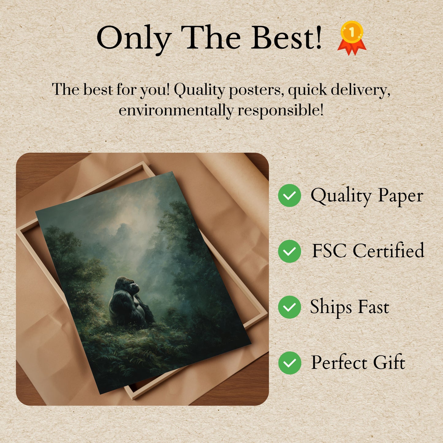 Goryl w Mglistej Dżungli Plakat