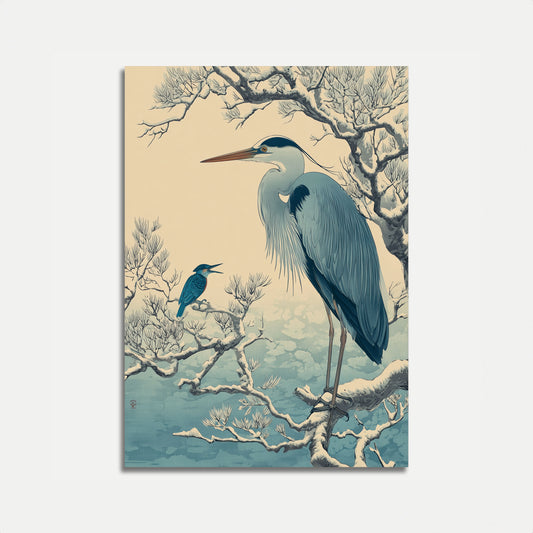 Póster de Invierno de la Garza Azul Mayor