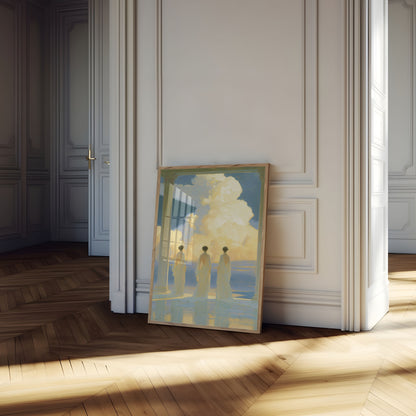 Classical Figures by the Sea Poster