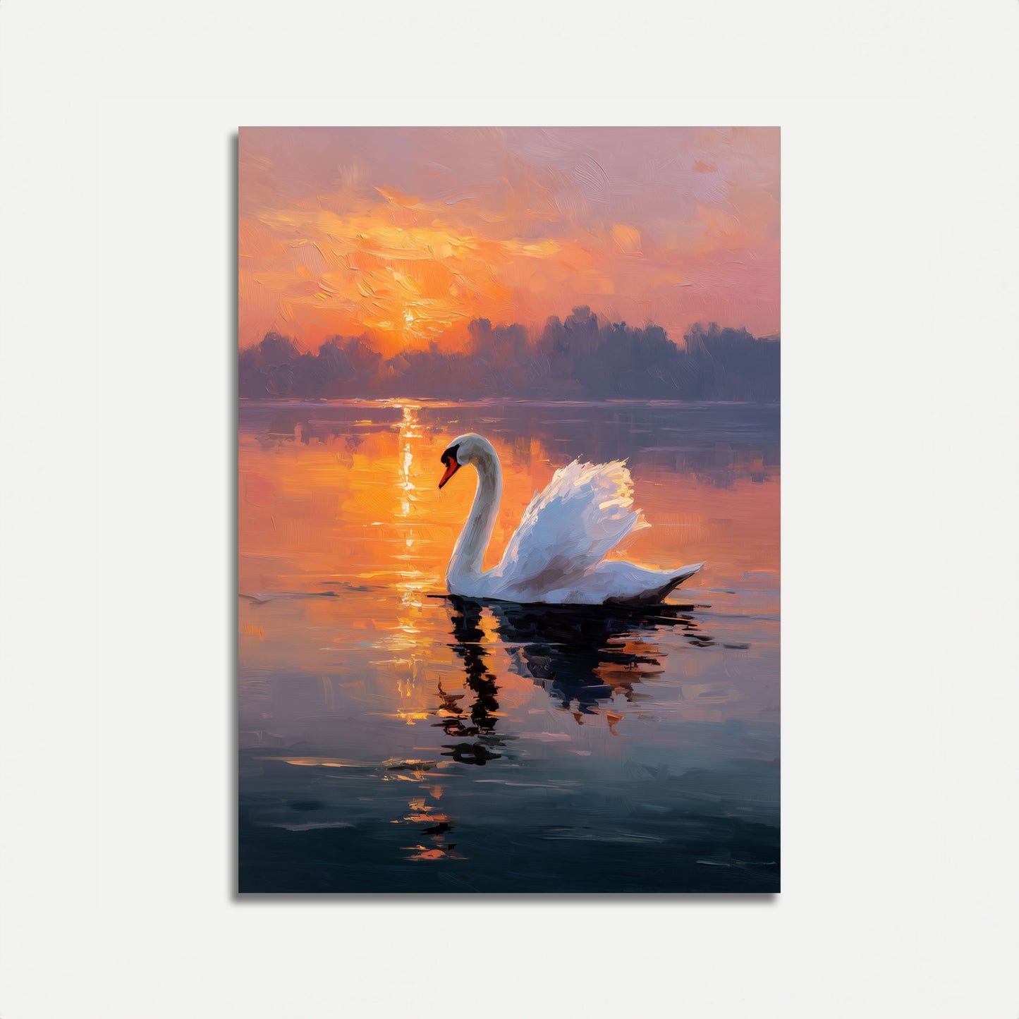 Serene Swan at Sunset Poster