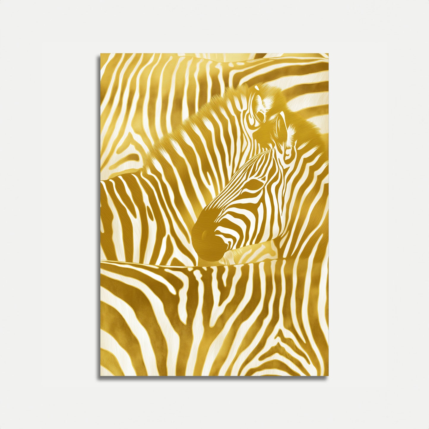 Golden Zebra Stripes Art Poster