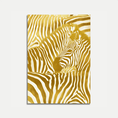 Golden Zebra Stripes Art Poster