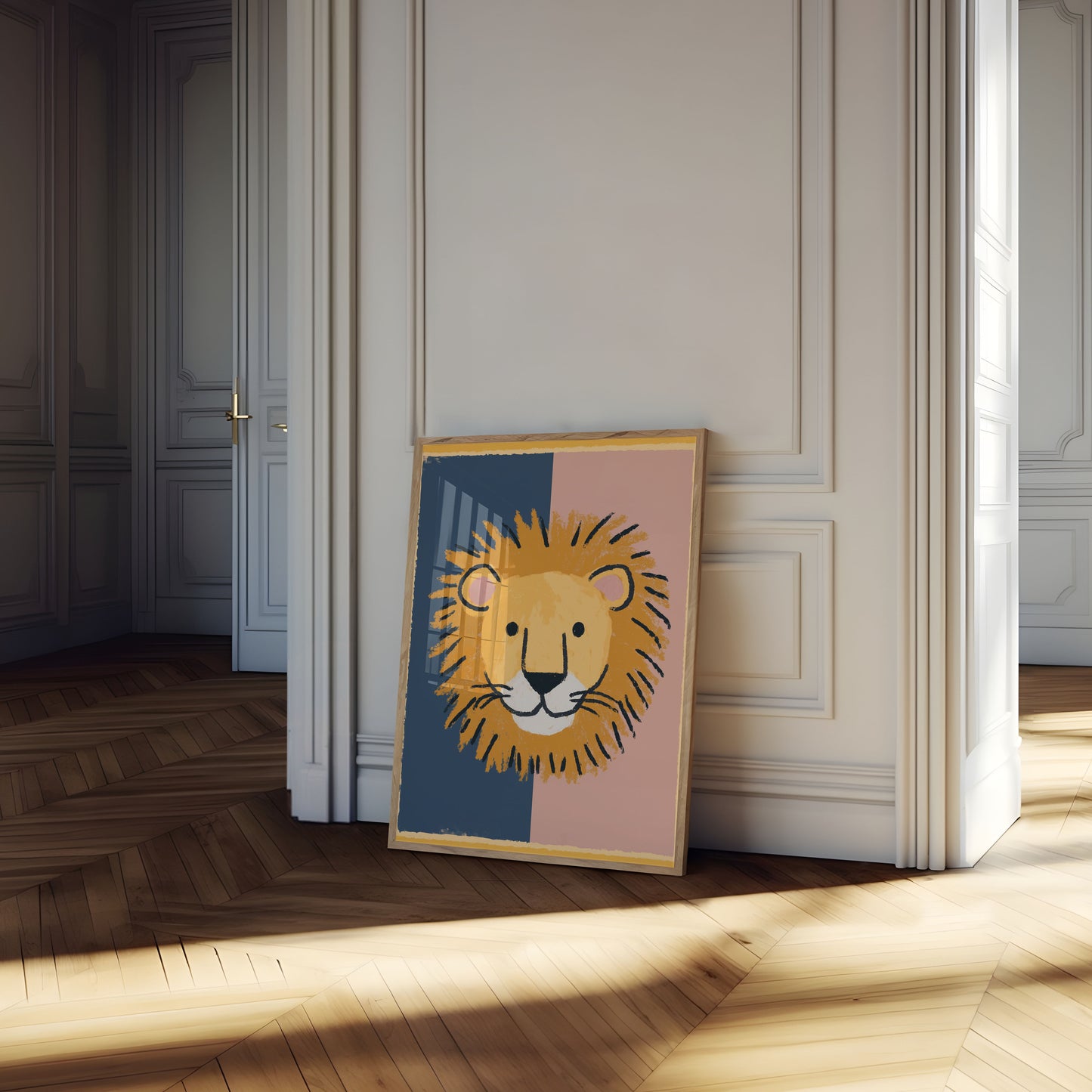 Smiling Lion Face Poster