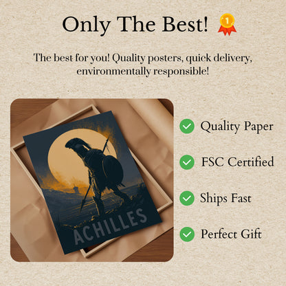 Achilles Warrior by the Sea Poster