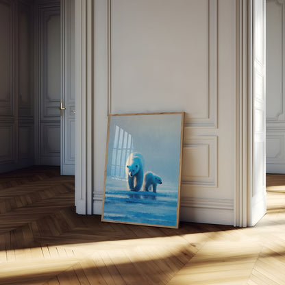 Polar Bear Mother and Cub Poster
