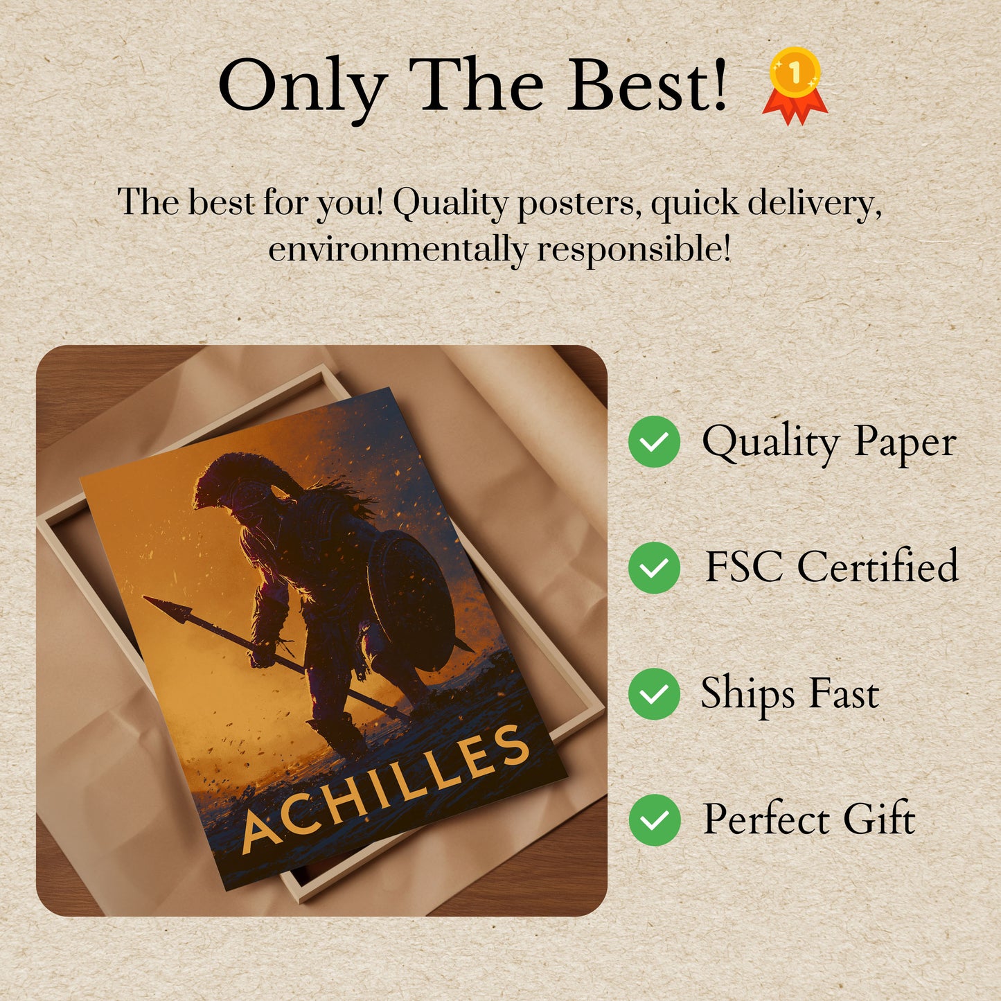 Warrior Achilles Ancient Legend Poster