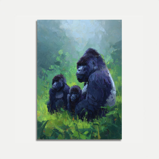 Gorilla Family in Nature Poster