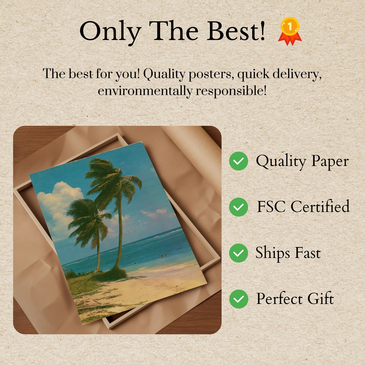 Tropischer Palmenstrand-Paradies-Poster