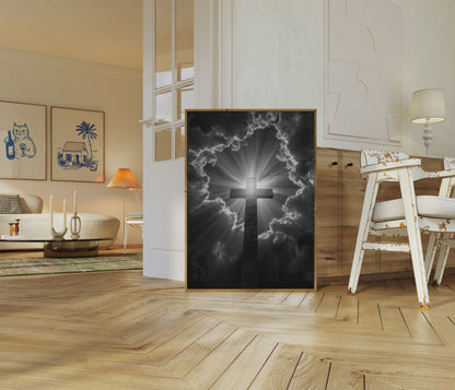 Divine Light Cross Poster