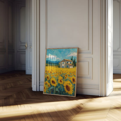 Tuscany Sunflower Fields Poster