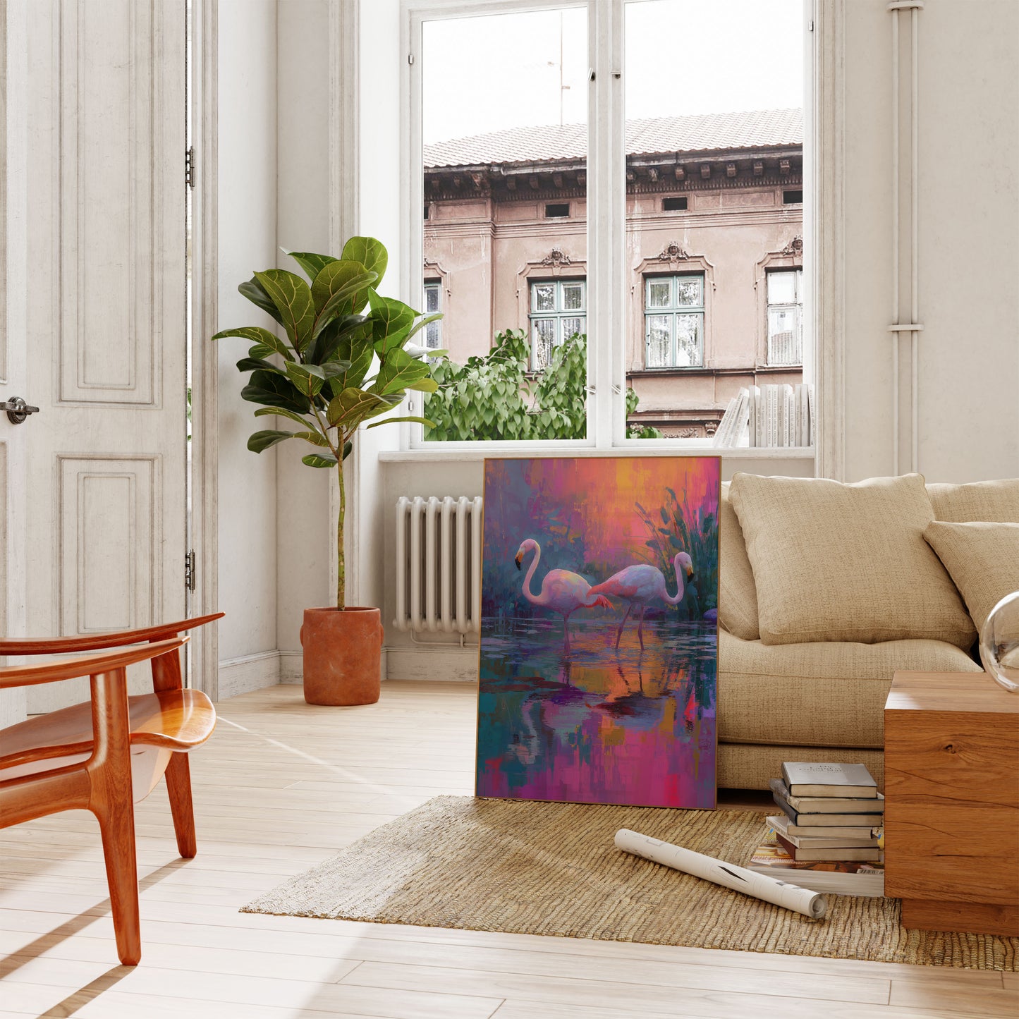 Flamingo Dreams Sunset Poster
