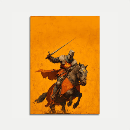 Medieval Crusader Knight Battle Poster
