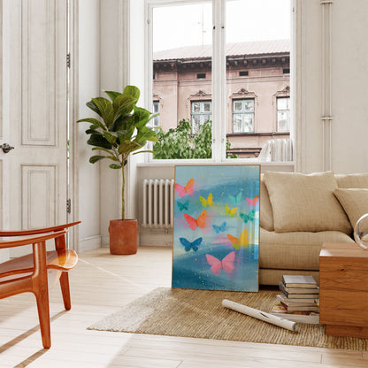 Colorful Butterflies in Flight Poster