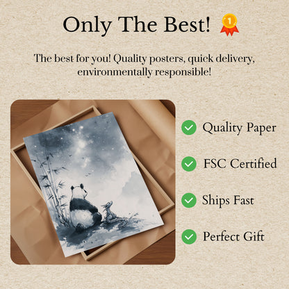 Celestial Panda and Dragon Poster