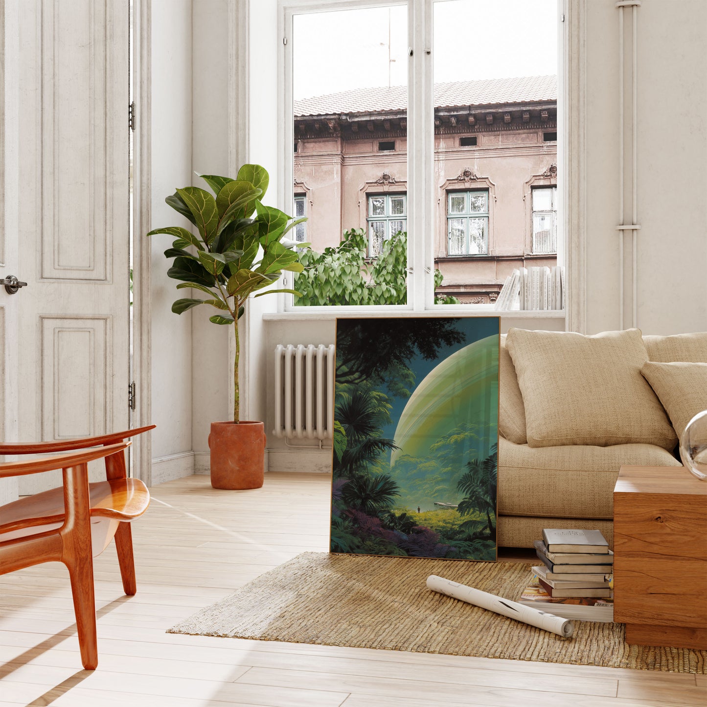 Alien Planet Jungle Landscape Poster