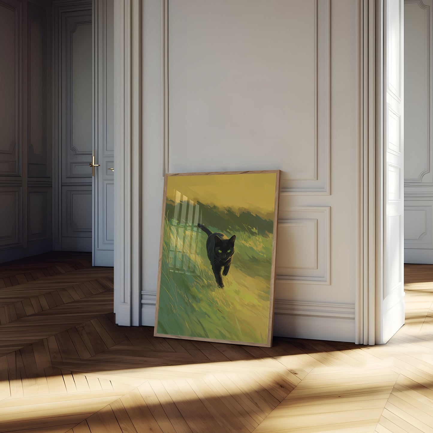 Emerald Gaze Black Cat Poster