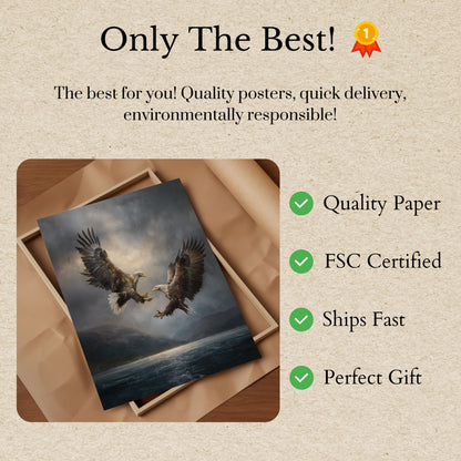 Majestic Eagles in Flight Poster