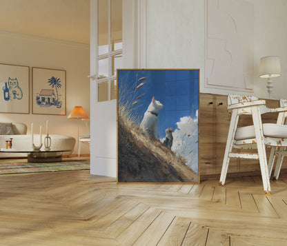 Cats on the Hillside Poster