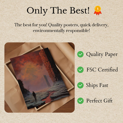 Solitary Wanderer Desert Tower Poster