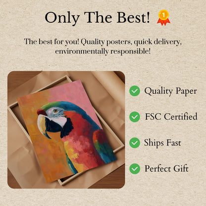 Vibrant Macaw Portrait Poster